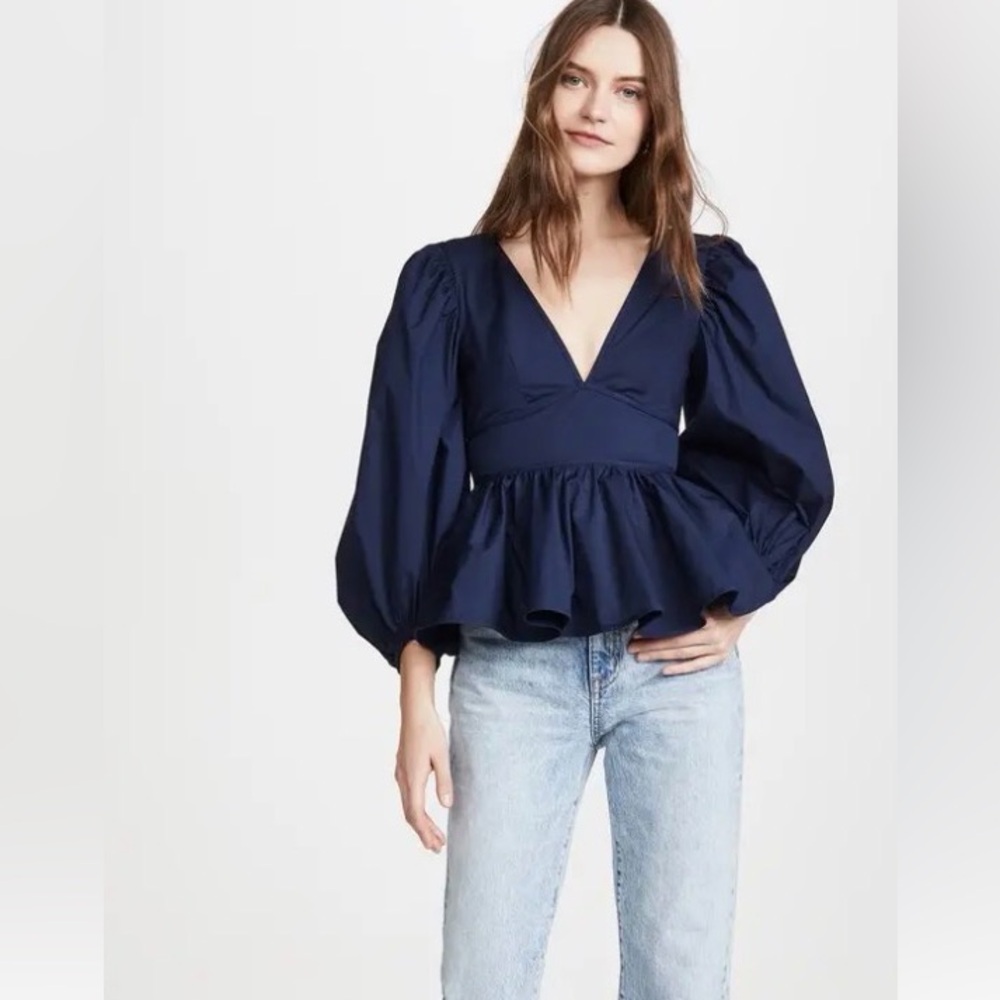 Staud peplum Navy Blue Women's Top